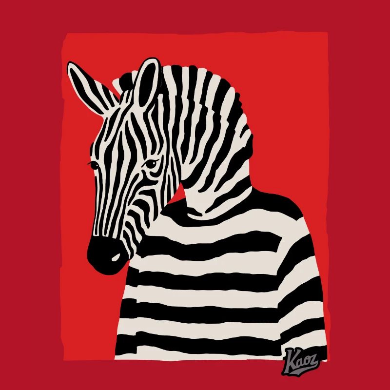 Cartoon Comic Kunst eines Zebra mit Pullover