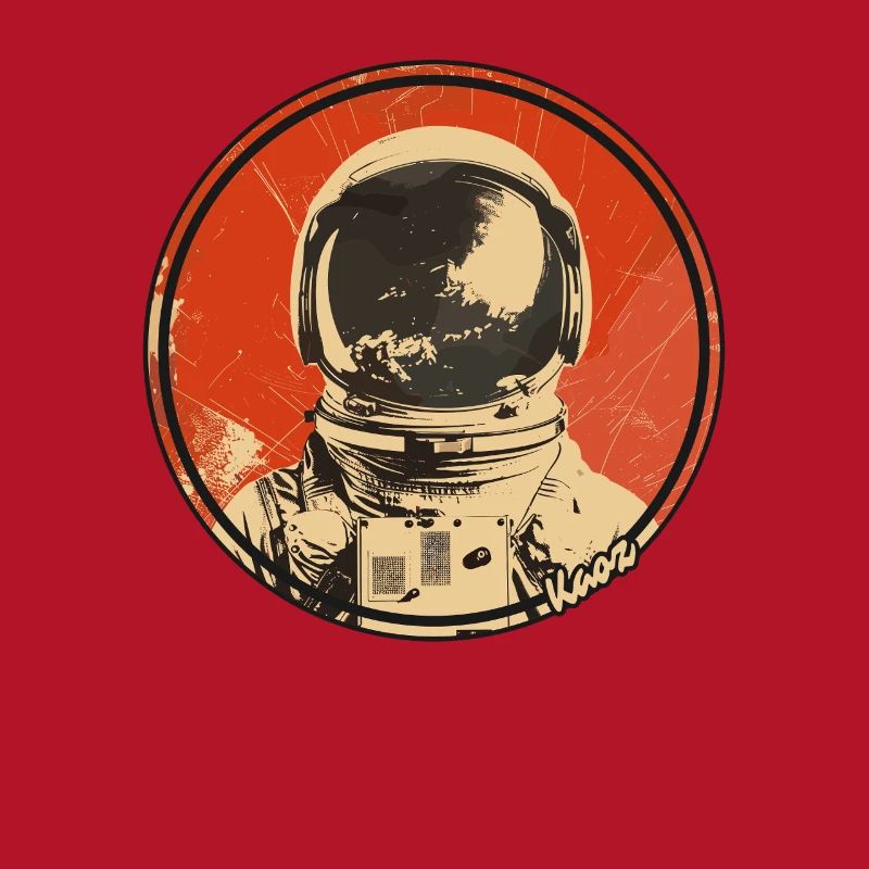 Conception spatiale rétro astronaute