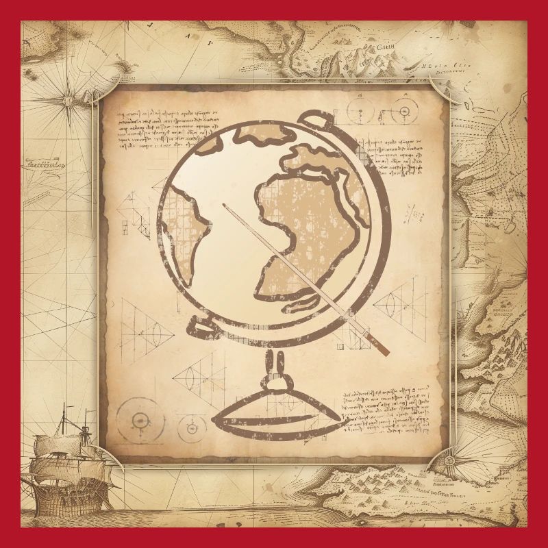 Geography - Globe & Pointer / Old World Map