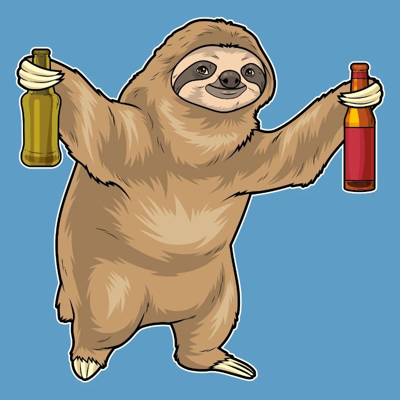 Faultier Flasche Bier