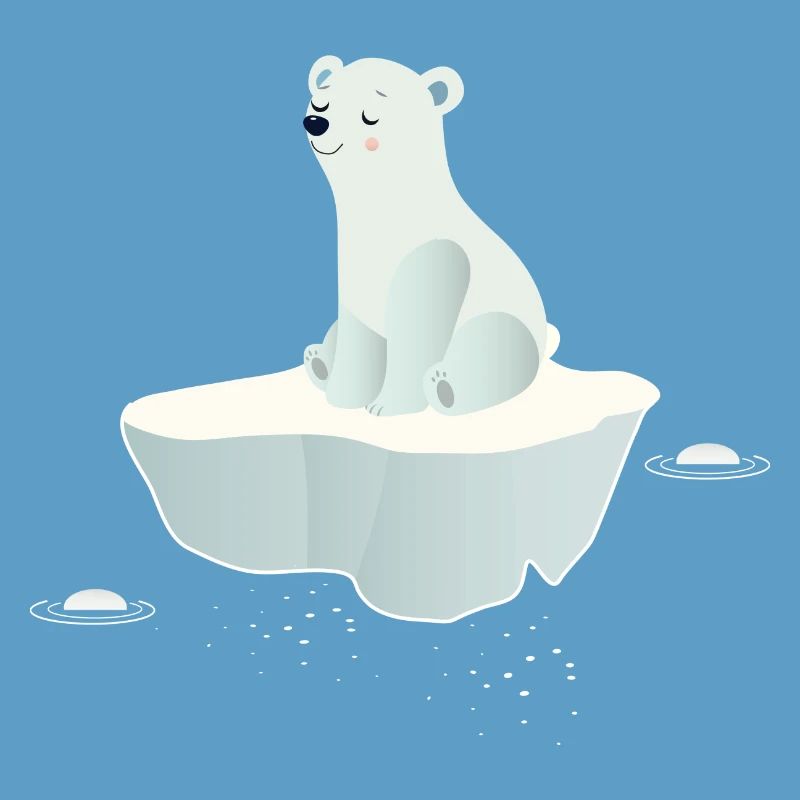 Träumender Eisbär auf einer Eisscholle