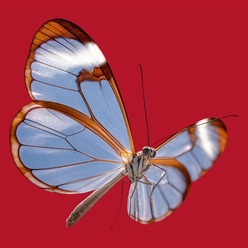 Conception transparente papillon Glasswing