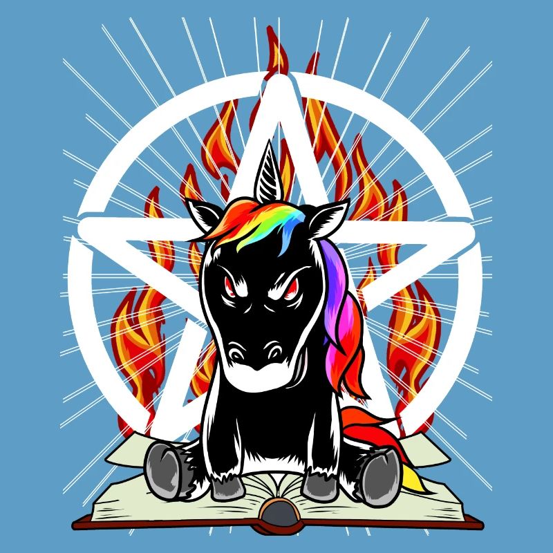 Satan Unicorn Pentagram Devilish Mythical Creature Evil