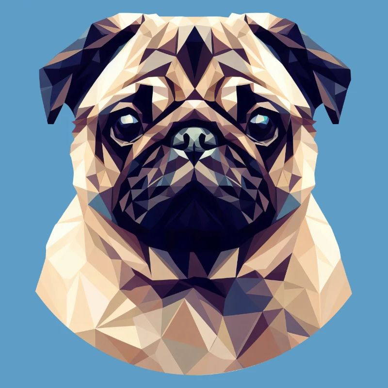 Cute Polygon Pug
