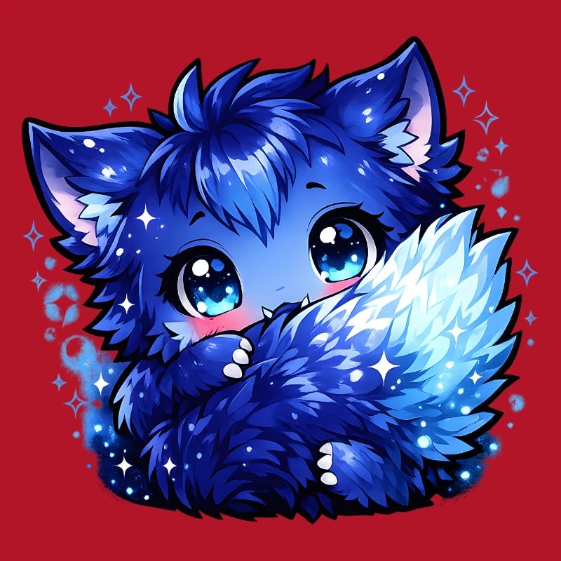 Blauer Eisfuchs Chibi-Design