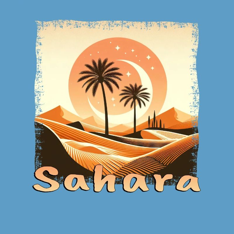 Morocco Sahara Desert & Palm Tree Sunset