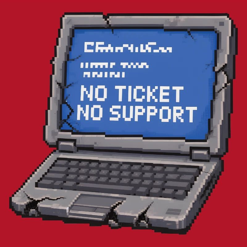 Pas de ticket, pas de support Admin IT Spruch