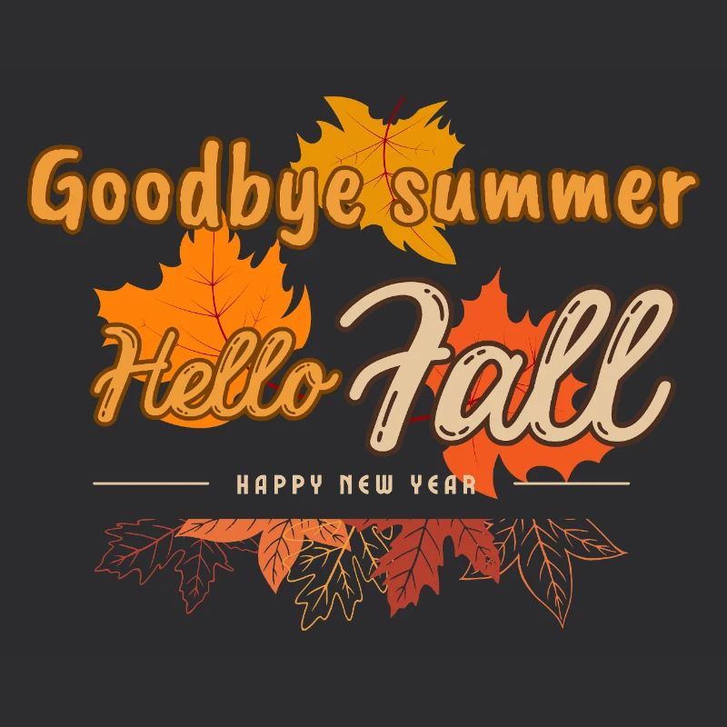 Goodbye Summer Hello Autumn Fall Seasonal Gift Tee