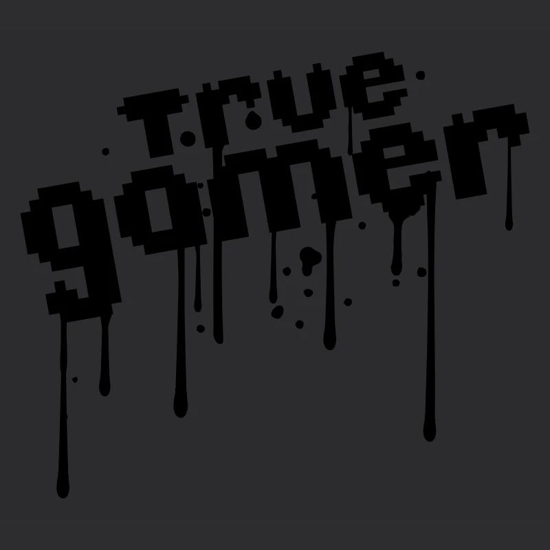 pixel true gamer 8 bit retro old font text blood d