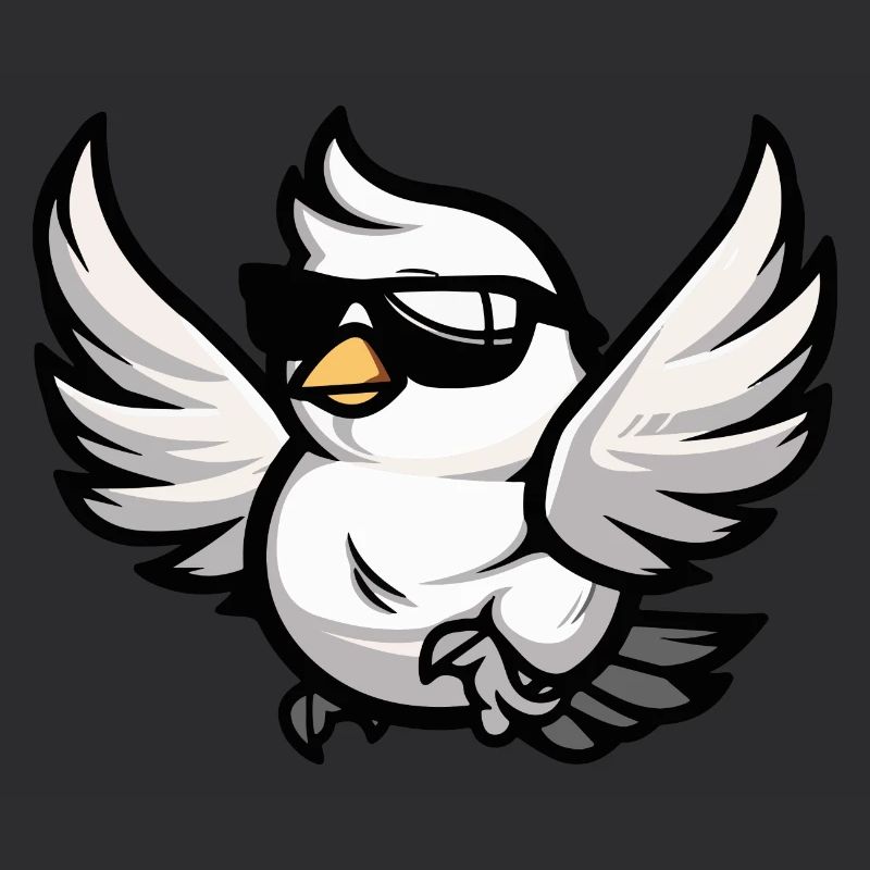 Colombe oiseau bande dessinée cool