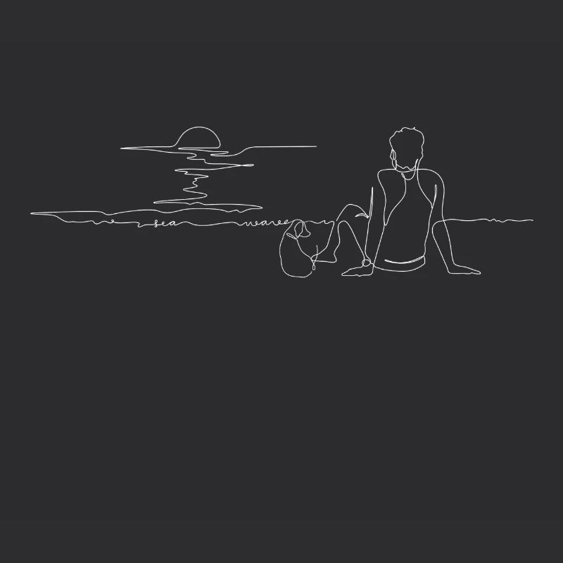 Sunset Beach Line Art Sunset Beach