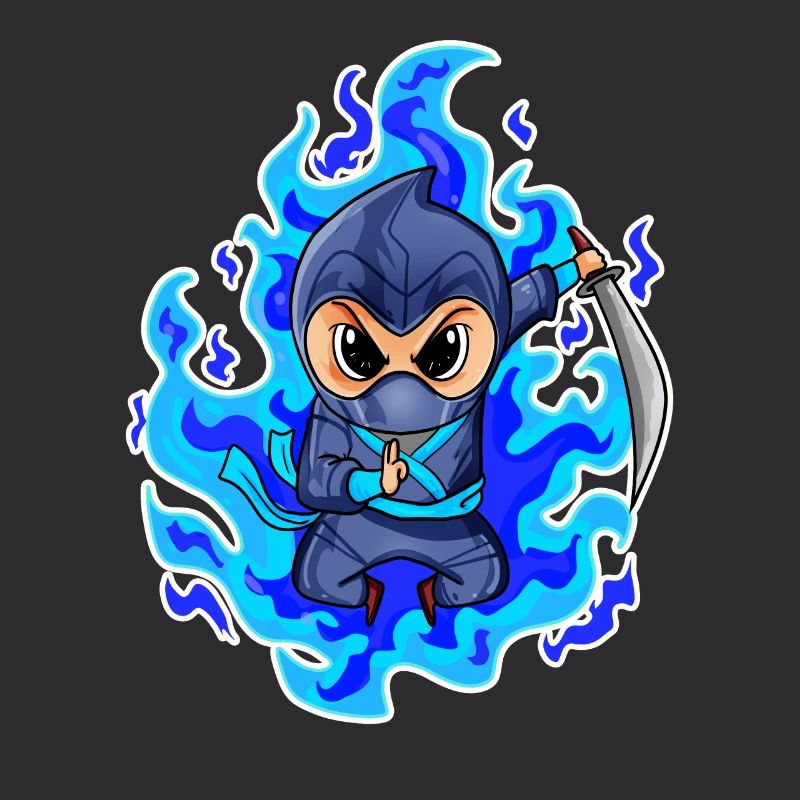 Motif Ninja Bleu Feu
