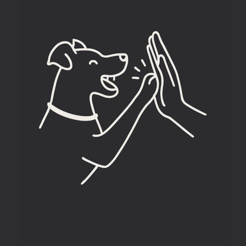 Dog High Five – Minimalist & Cute