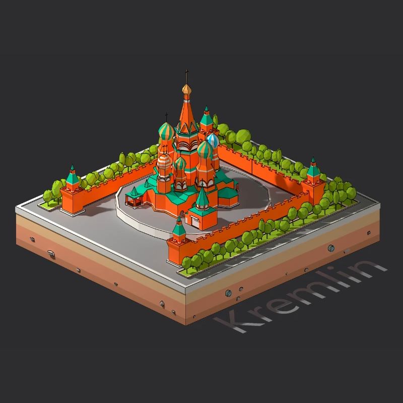 Geometric low poly The Kremlin