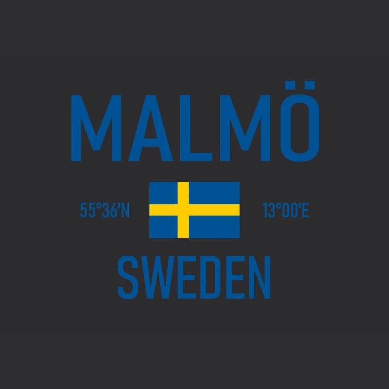Malmö - Suède - Sverige - Drapeau - Coordonnées