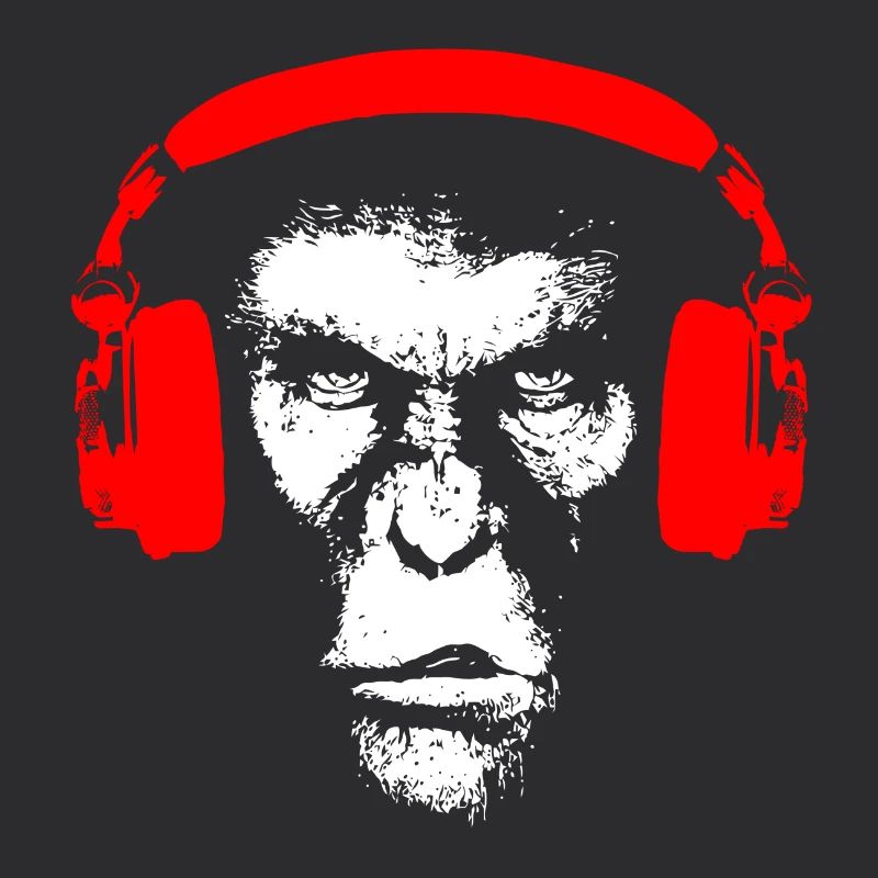 Gorilla mit Kopfhörer - Affe Musik Bass Geschenk
