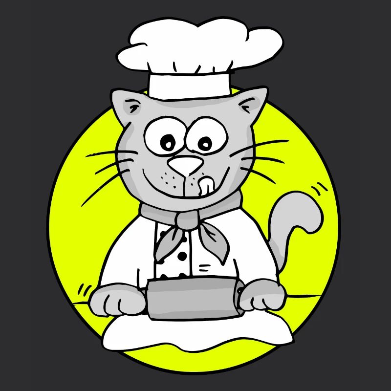 Retro Baker Cat - Profession Baker
