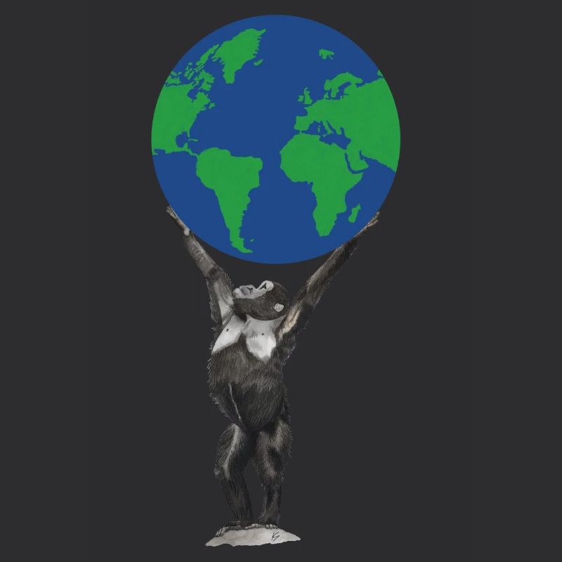 Singe Terre Globe Singe Amour Chimpanzé