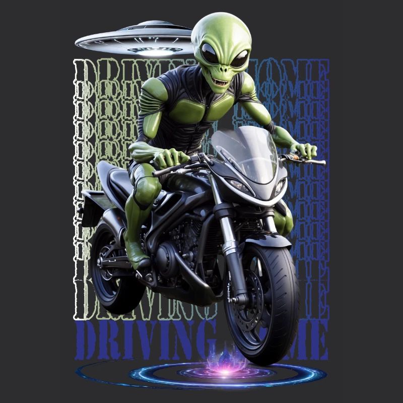 Alien on Motorcycle