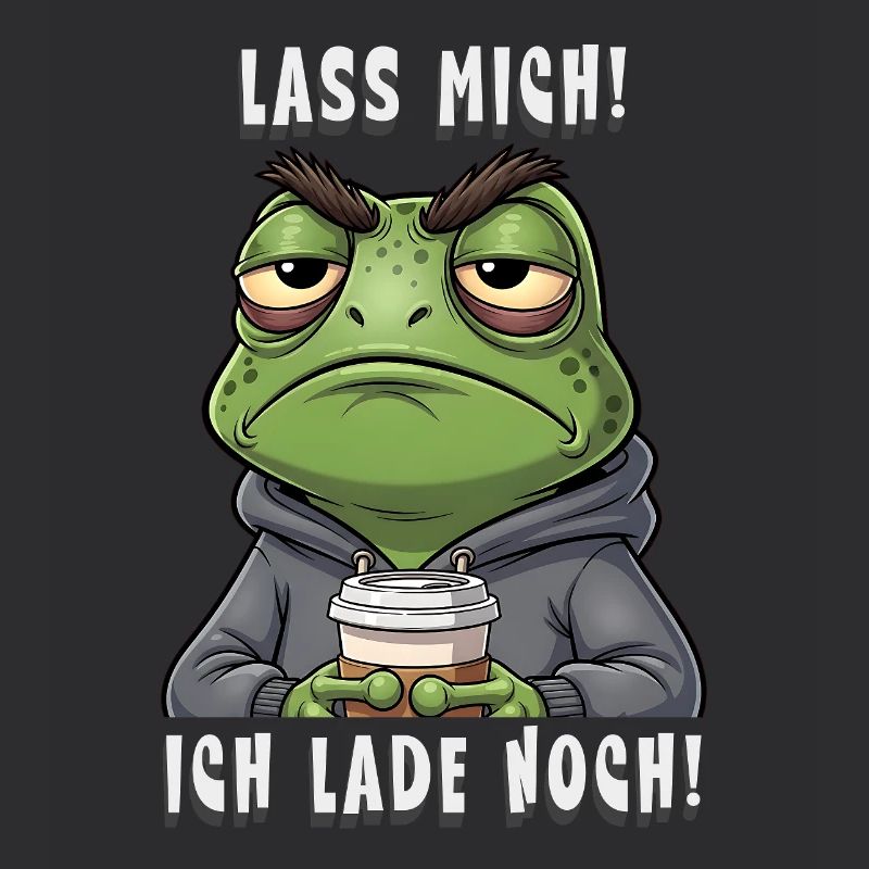 Grumpy Frosch Kaffee Spruch lass mich ich lade