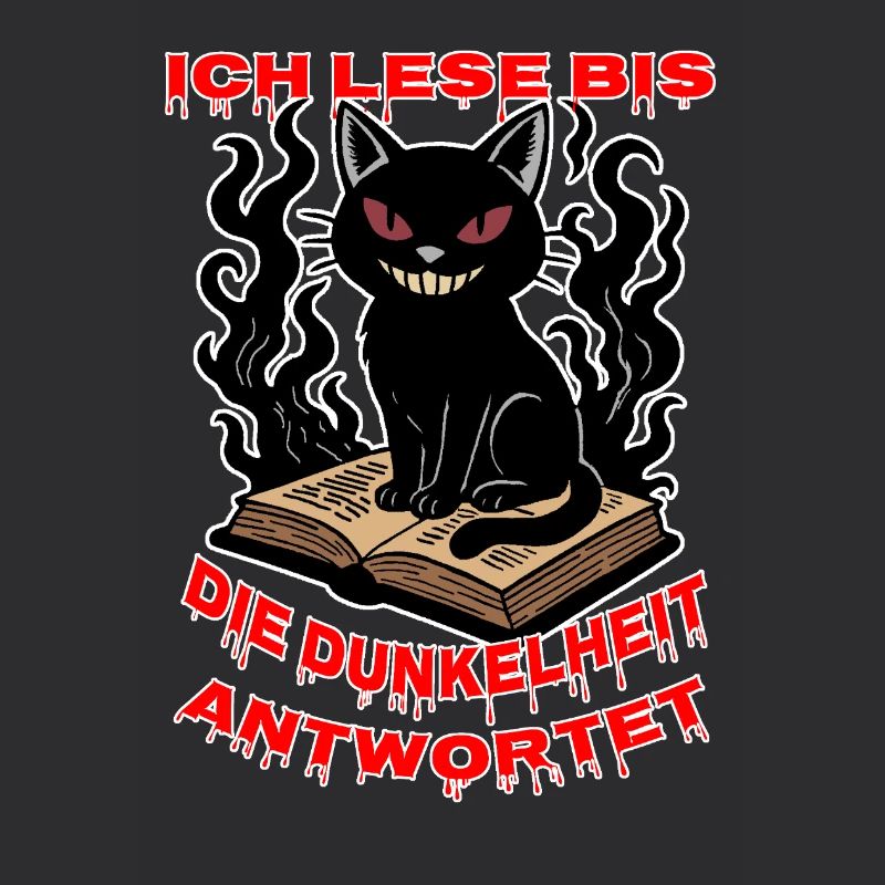 Dark cat over the book