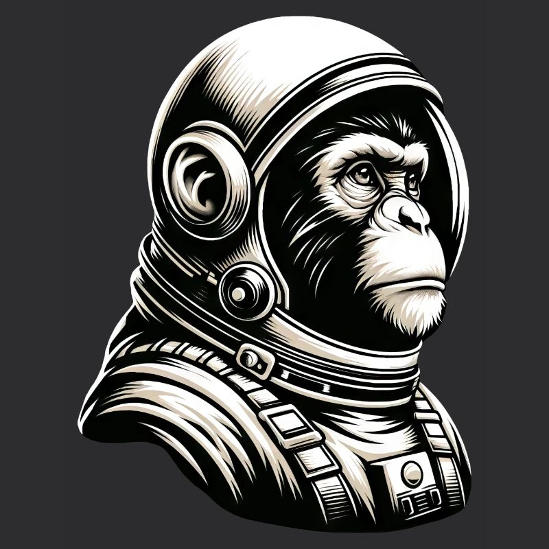 Pensive Monkey Astronaut Cosmos