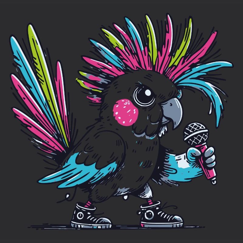 Cacatoès punk avec mohawk