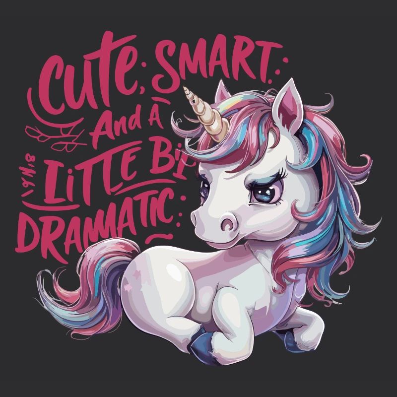 Funny Cute Smart Dramatic Unicorn Einhorn