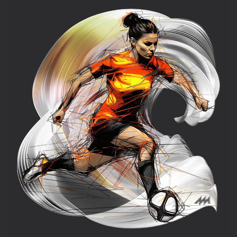 Soccer Player - Dynamic Graphic for Women