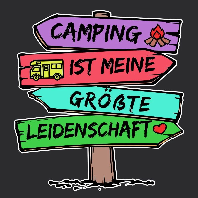 Camping Statement Wanderlust Wanderer Herz Camper