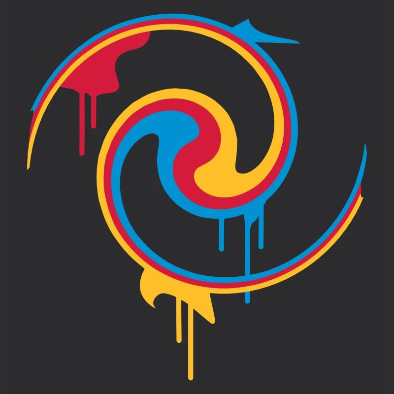 Spirale de couleur colorée avec style graffiti