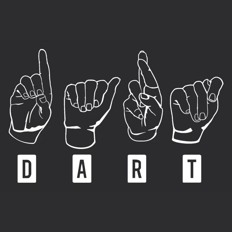 Dart,Darts,Dart-Gebärdensprache_Weiß