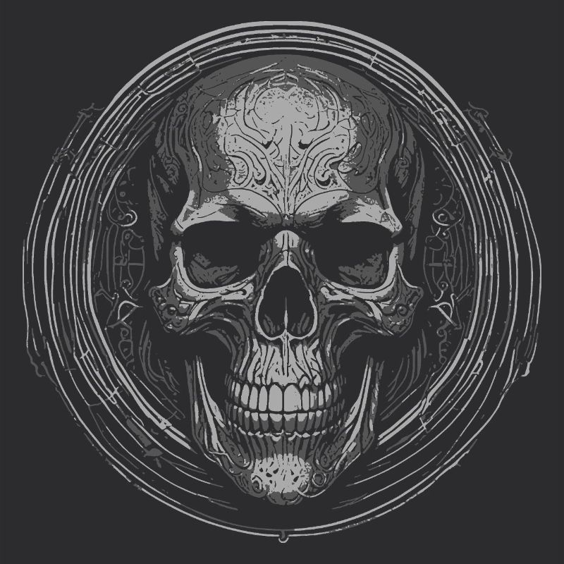 Skull Circle Engraving