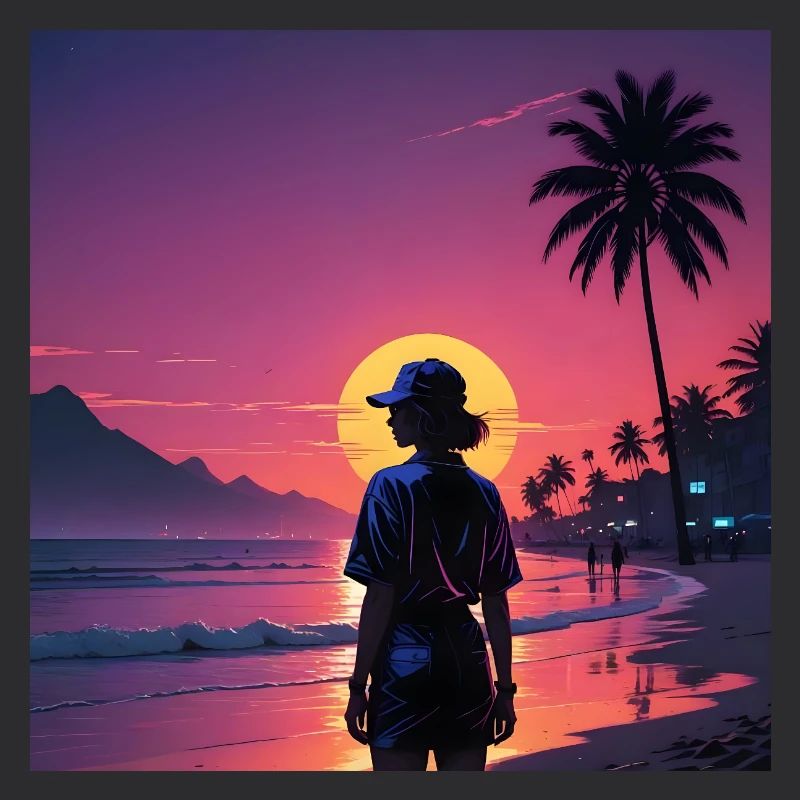 Coucher de soleil sur la plage