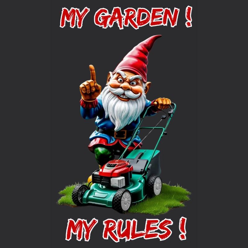 My Garden! My Rules-Rasenmäher Gartenzwerg Gärtner