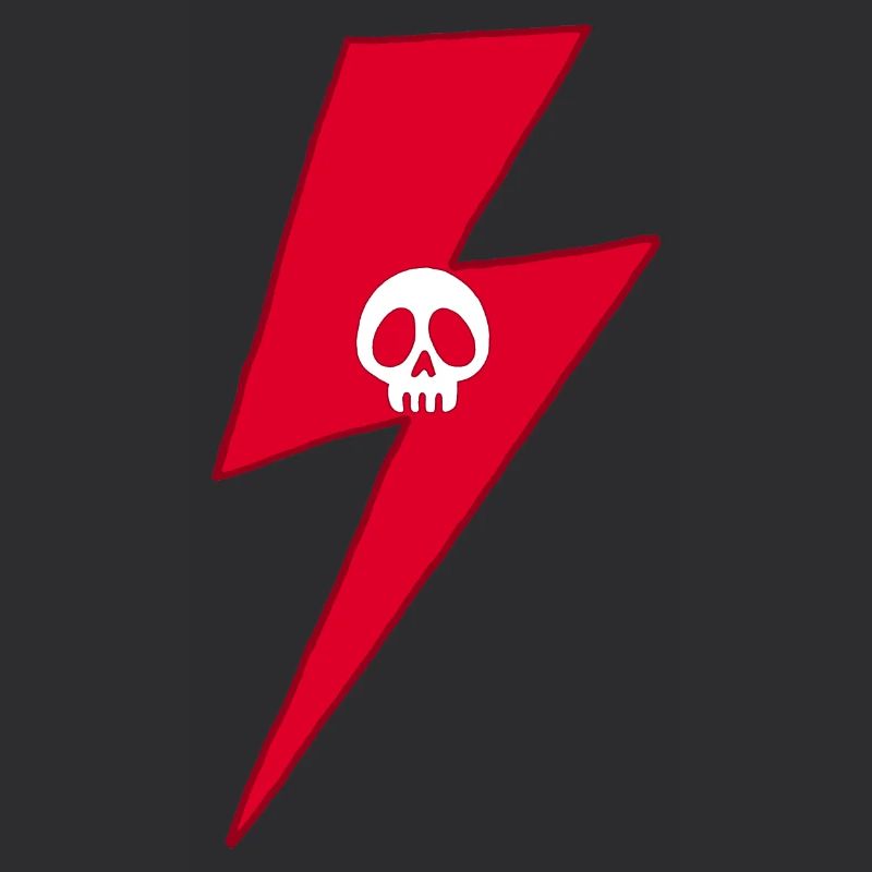 Totenkopf und roter Blitz