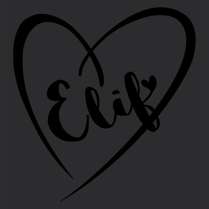 Elif Name First Name in Heart Frame
