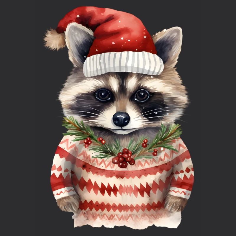 Waschbär Weihnachtspullover