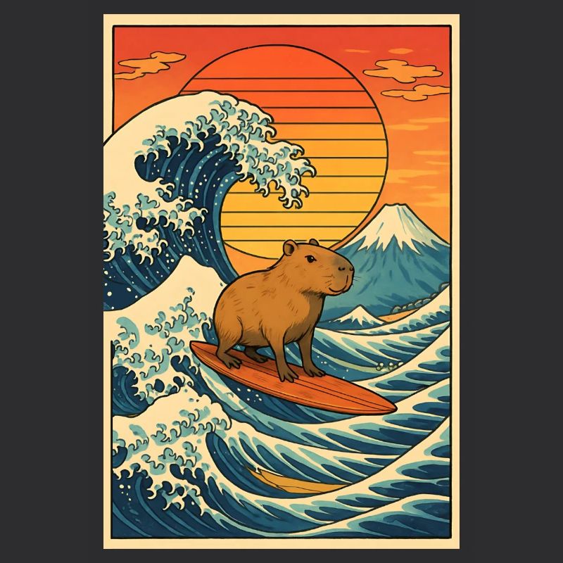 Capybara Surfing