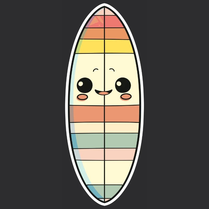 Surfbrett Comic Stil