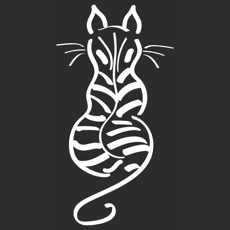 Cat Minimalist Line Back Stripe Tiger