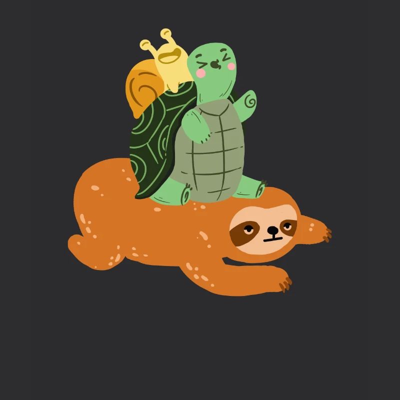 Funny turtle sloth snail - gift