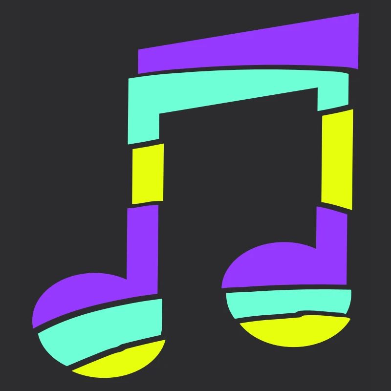 Colorful Music Note Stripe Techno Party Music Note