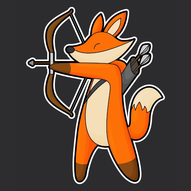 Renard comme archer avec flèche &arc