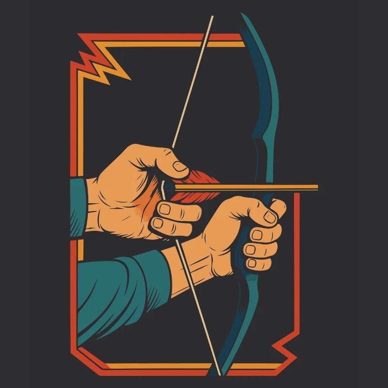 archery bow target archer hands retro