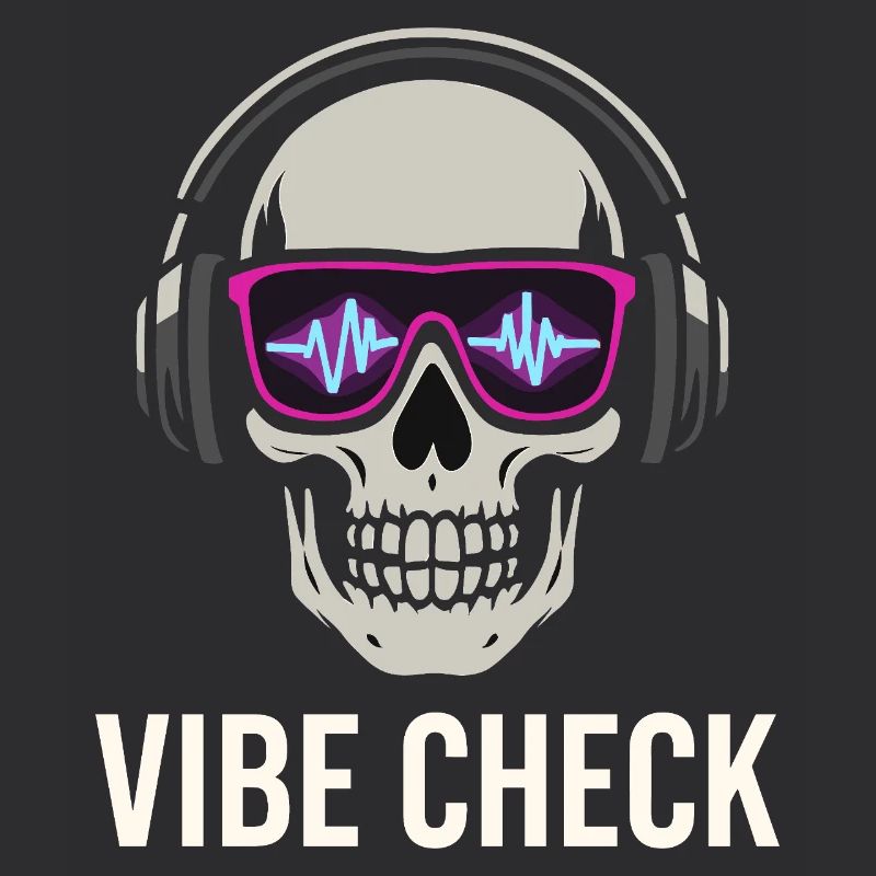 Crâne Neon Vibe Check – Skull Edition