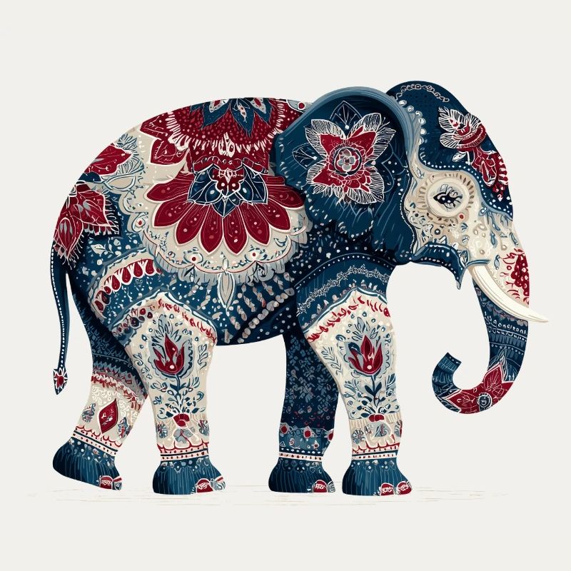 Éléphant bleu indigo