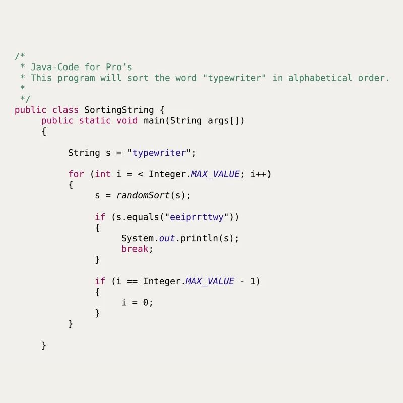 code Java drôle pour trier