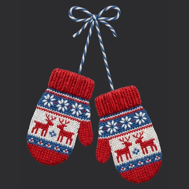 Moufles de Noël brodée (imprimé)