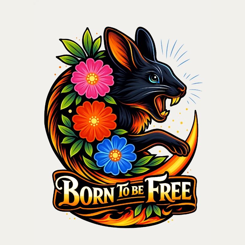 Lièvre aussi libre que le vent et les fleurs